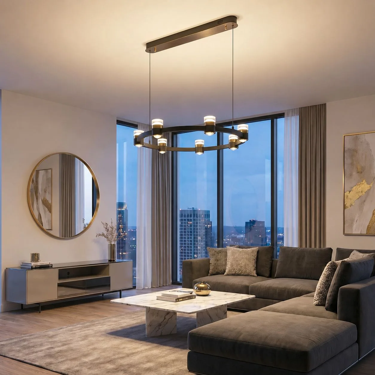 VİTALE LEDLİ YUVARLAK AVİZE 60*120 CM  AY.VTPL-0192