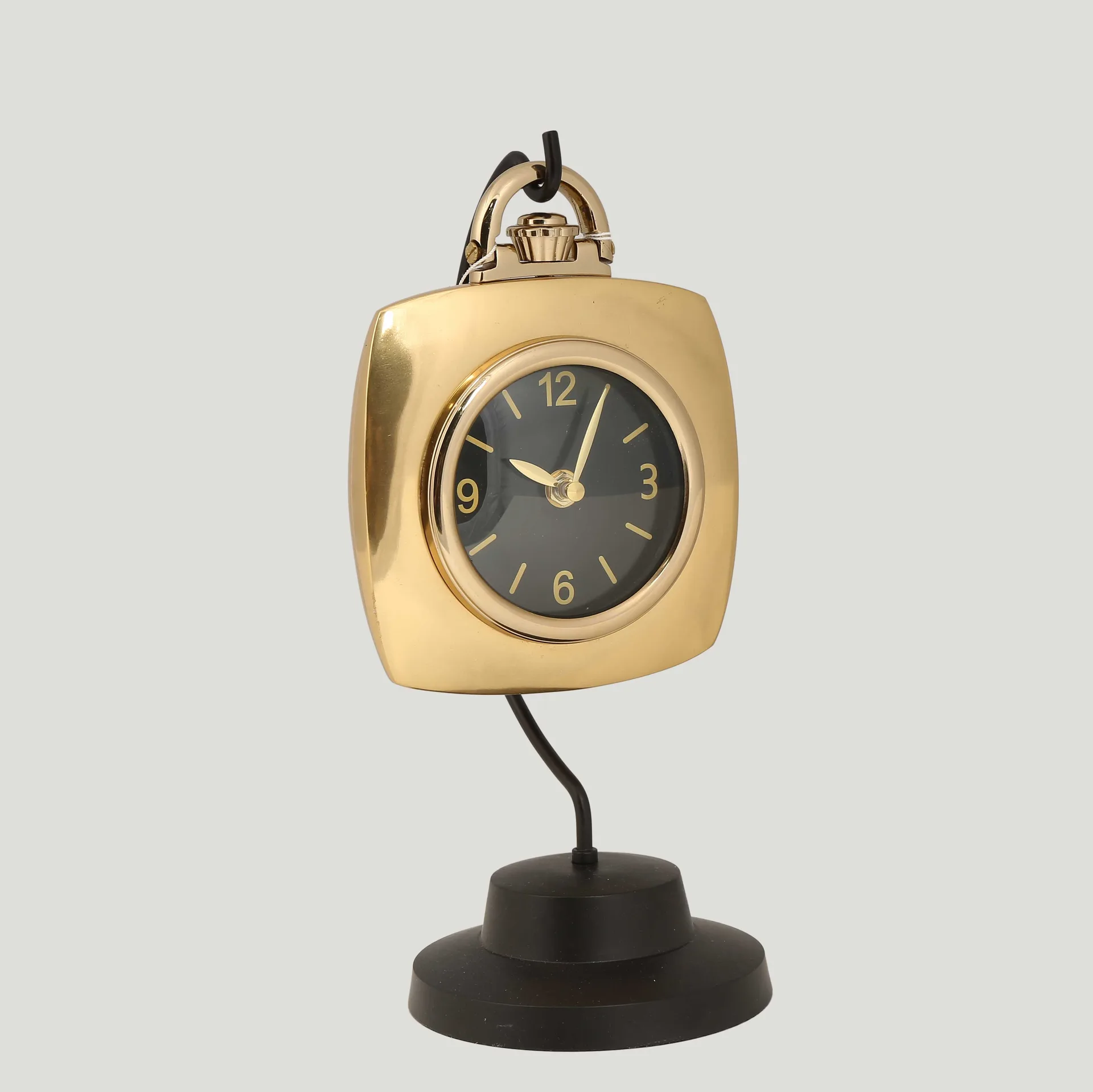 AK.IV0354 - Vitale Siyah Gold Askılı Kare Büyük Saat