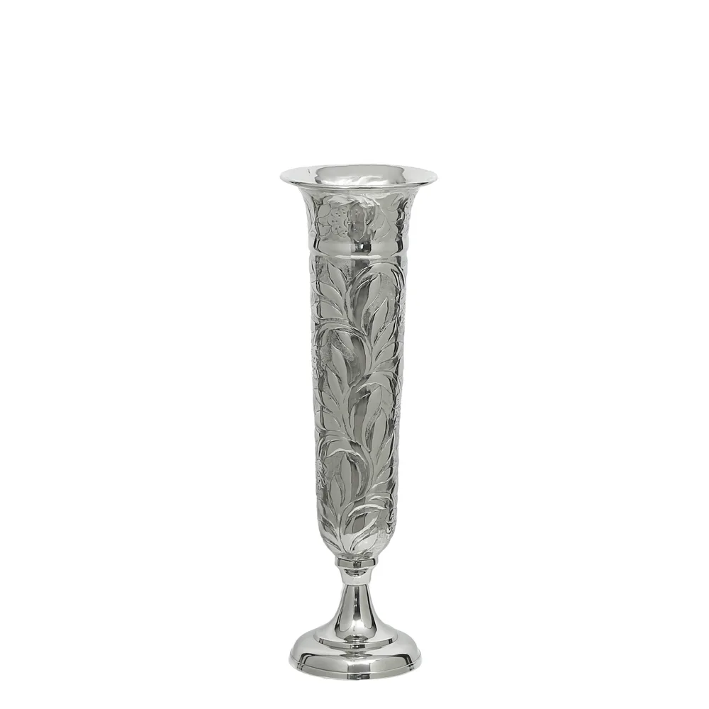 AK.IR0083 - GÜMÜŞ DEKORATİF VAZO 63 CM