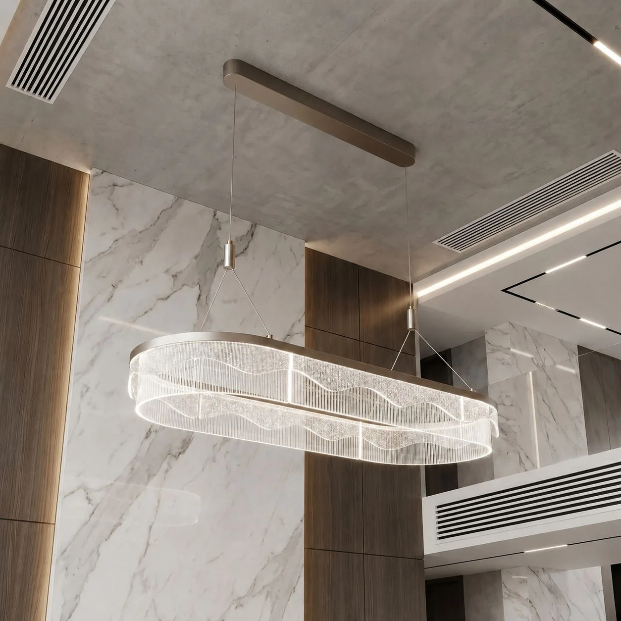 SILVER YEMEK MASASI AVİZESİ 100*38*110 CM  AY.VTPL-0189